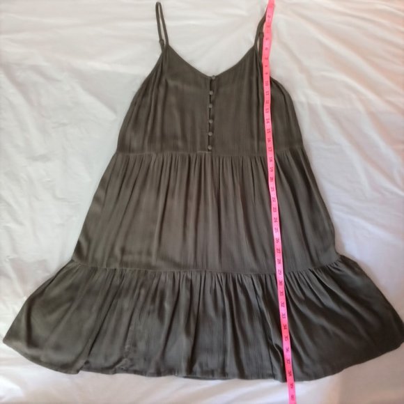 Women Army Green Mid Length Summer Dress - Picture 4 of 5